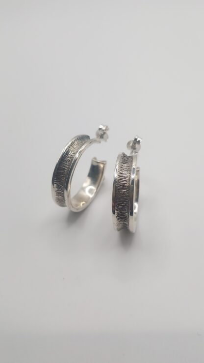 Hoop Earrings Oxidized Silver 925